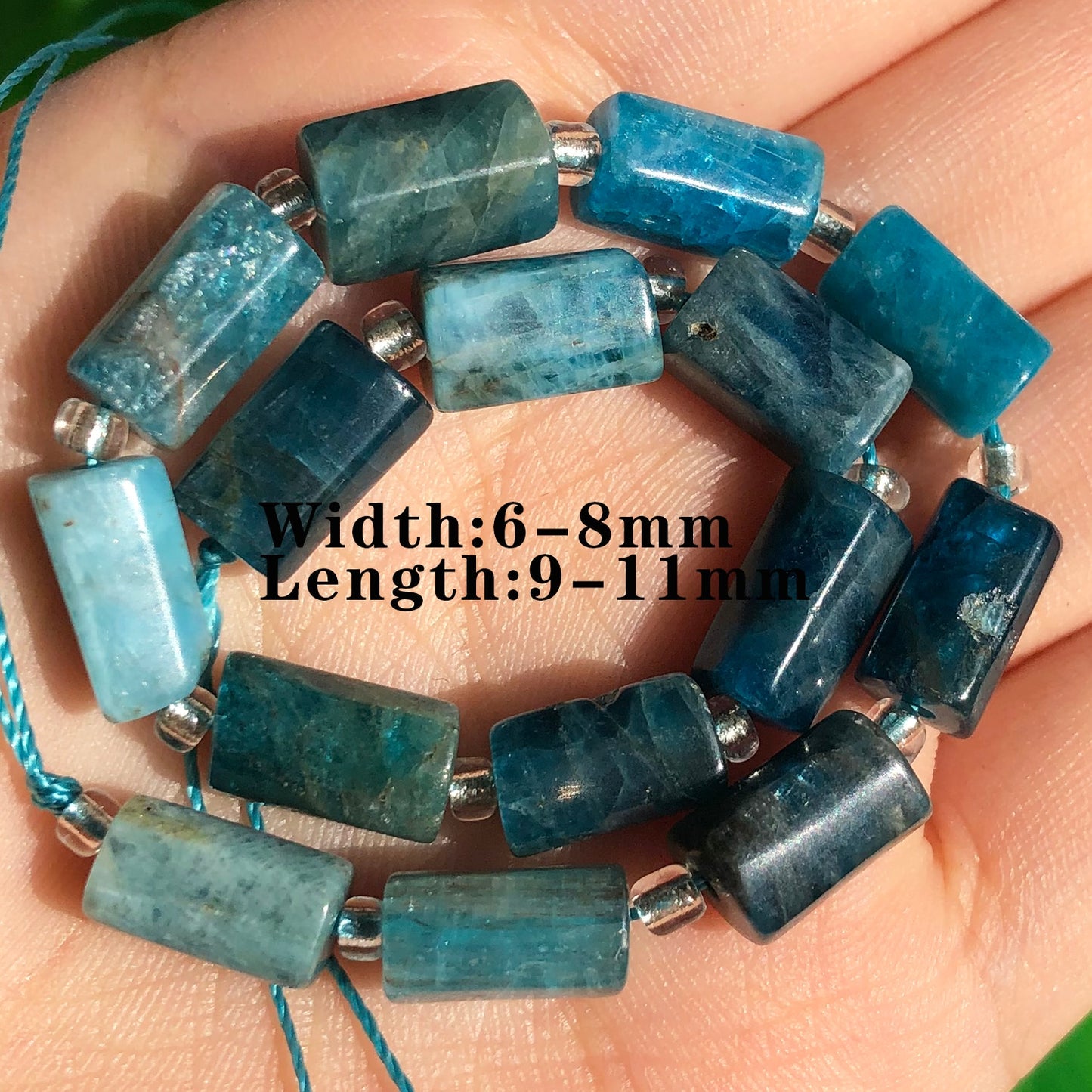 Natural Stone Blue Apatite Gem Beads Round Irregular Faceted Rondelle Loose Beads For Jewelry Making Diy Bracelets Accessories - KiwisLove