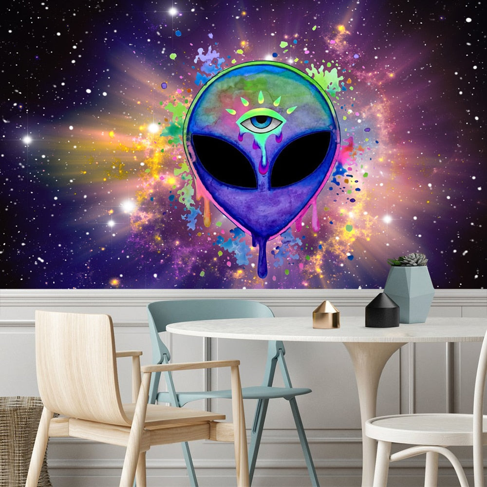 alien witchcraft Tapestry Hippie  Carpet Room Trippy Tapestry Wall Hanging  Witchcraft tapiz Dropship hippie deco wall hanging - KiwisLove