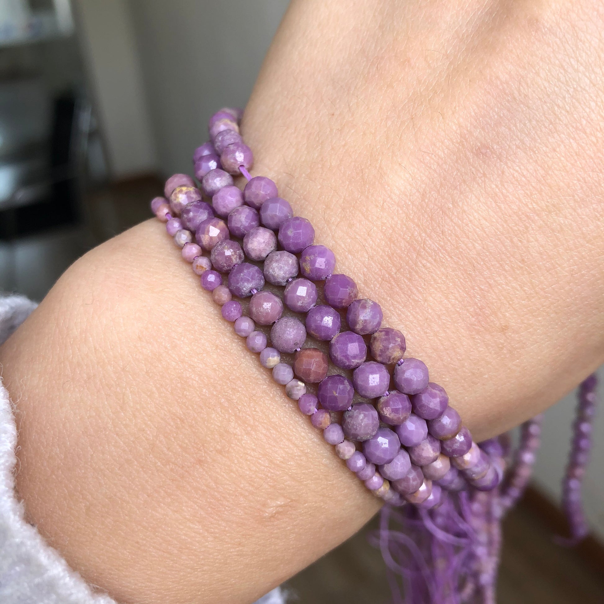 2 3 4mm Natural Faceted Purple Mica Gem Stone Beads Round Mineral Bead For Jewelry Making DIY Bracelet Earrings Accessories 15&#39;&#39; - KiwisLove