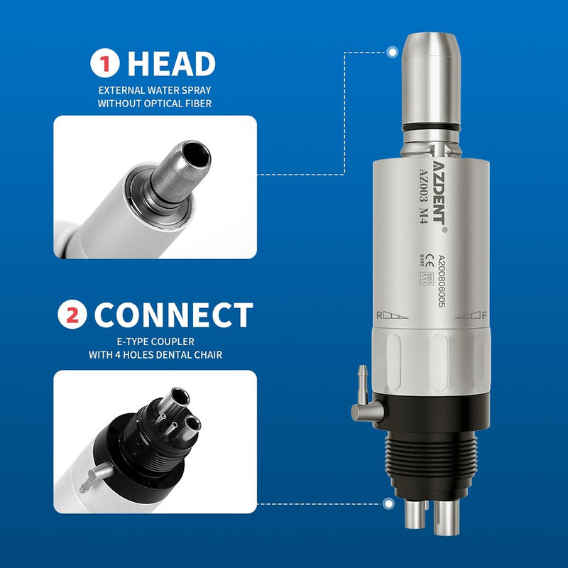 Dental Low Speed Handpiece Air Motor For 2/4 Hole Rotation Speed 20,000rpm Gear Ratio 1:1 Direct Drive - KiwisLove