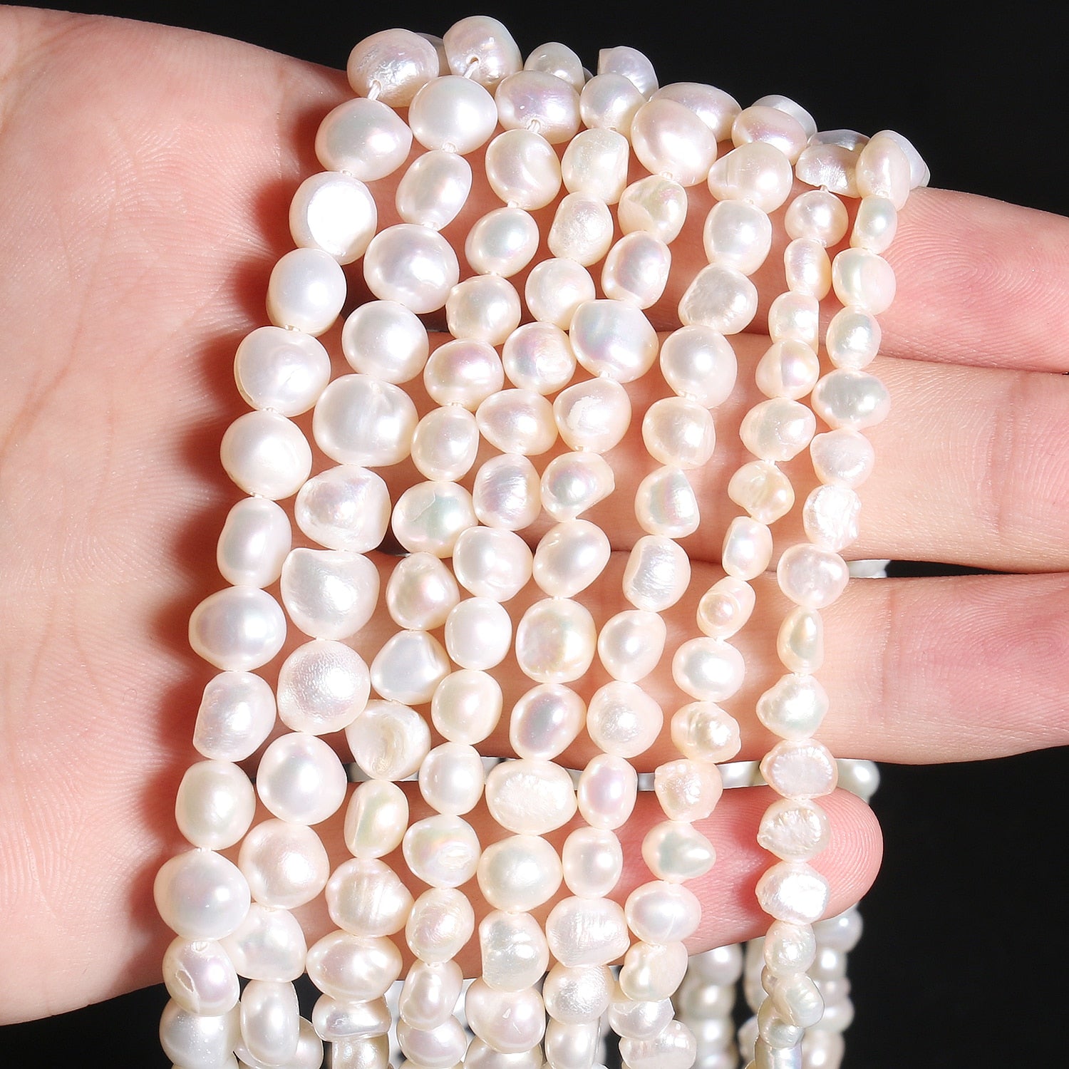 Natural Freshwater Pearl White Pink Purple Irregular Pearls Punch Beads for DIY Craft Bracelet Necklace Jewelry Making 15'' - KiwisLove