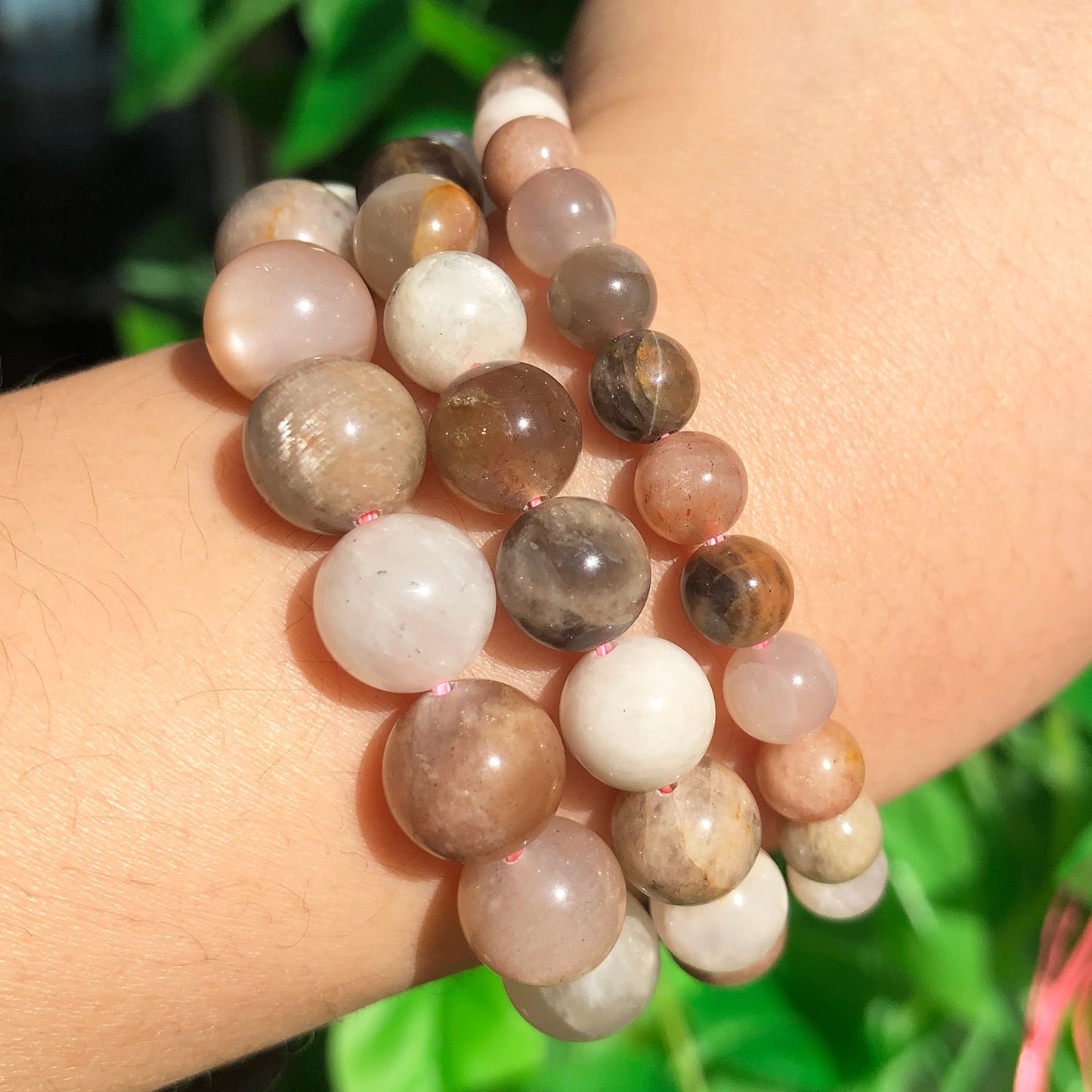 Natural Stone Mixed Moonstone Sunstone Gem Round Loose Beads for DIY Crafts Jewelry Making Bracelet Accessories 15&#39;&#39; 6 8 10mm - KiwisLove