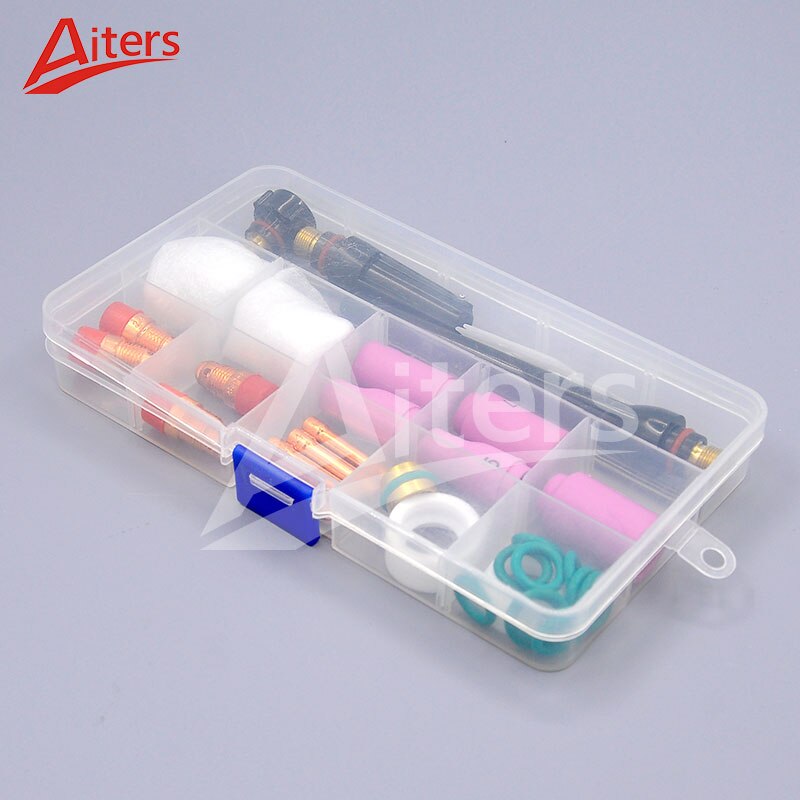 TIG Welding 35PCS Small Brass Bushing kit for WP17/18/26 with Pyrex Glass Cup Collet Bodies and back caps - KiwisLove