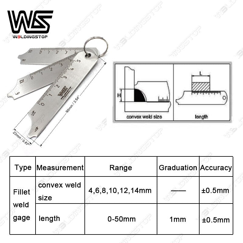 Welding Gauge 3pcs key set MIG/TIG/STICK weld fillet gage inspection tool - KiwisLove