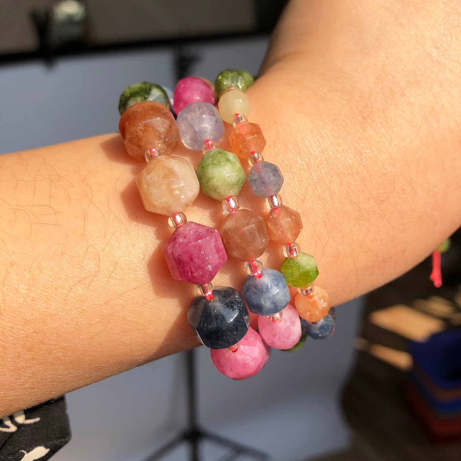 Natural Stone Olive Shape Faceted Colorful Tourmaline Loose Spacer Beads for Jewelry DIY Making Bracelet 15&#39;&#39;Inches 6 8 10mm - KiwisLove