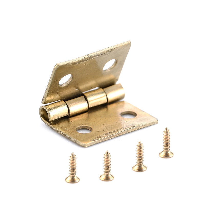 10PCS KAK Mini Bronze Gold Hinge Square Antique Door Hinges For Wooden Cabinet Drawer Jewellery Box Furniture Hardware - KiwisLove