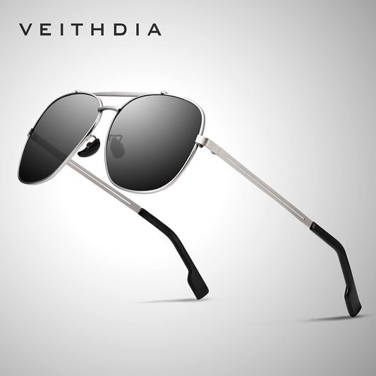 VEITHDIA Brand Men's Vintage Sun Glasses Stainless Steel Sunglasses Square Polarized UV400 Lens Male Eyewear Accessories For Men - KiwisLove