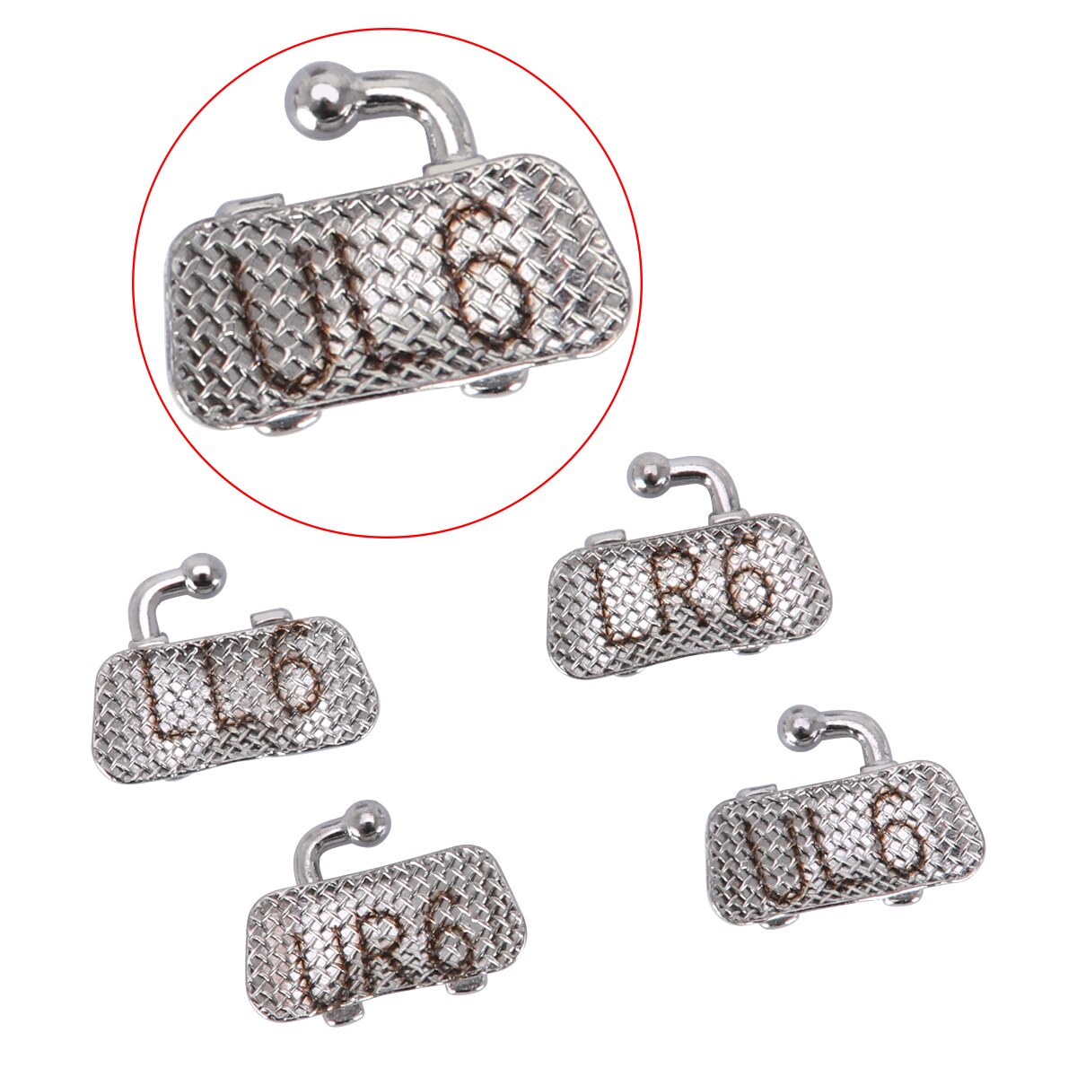 10Pack=40Pcs(4Pcs/Pack) AZDENT Dental 1st Molar Bondable Convertible Single MBT / Roth / Edgewise 0.022 Buccal Tube - KiwisLove