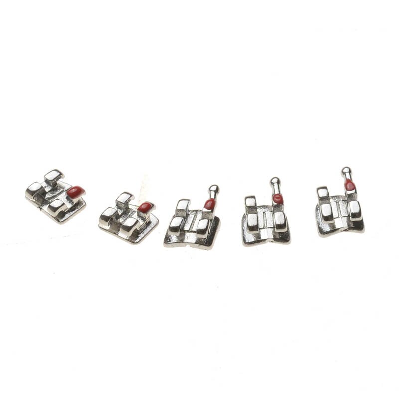 AZDENT 5 Packs Orthodontic Metal Monoblock Bracket Mini MIM Roth/MBT 0.022 U/L 5*5 345 Hooks - KiwisLove
