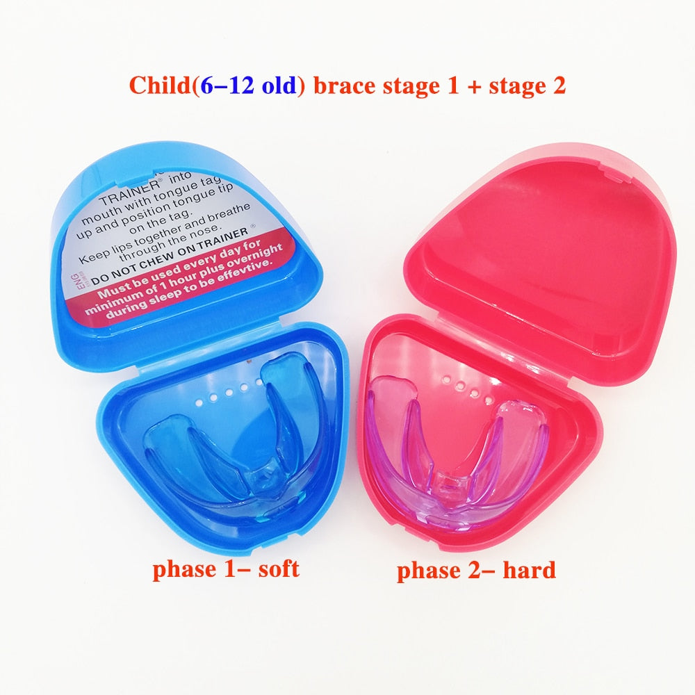 Dental Orthodontic Braces Appliances Kids Teeth Trainer Retainer Mouth Gard Tooth Tray Blue Purple Soft Hard - KiwisLove