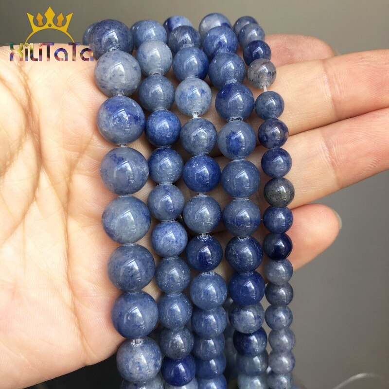 Natural Stone Beads Blue Aventurine Round Loose Spacer Beads For Jewelry Making DIY Bracelet Earrings Accessories 15&#39;&#39; 6/8/10mm - KiwisLove
