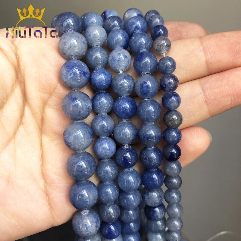 Natural Stone Beads Blue Aventurine Round Loose Spacer Beads For Jewelry Making DIY Bracelet Earrings Accessories 15&#39;&#39; 6/8/10mm