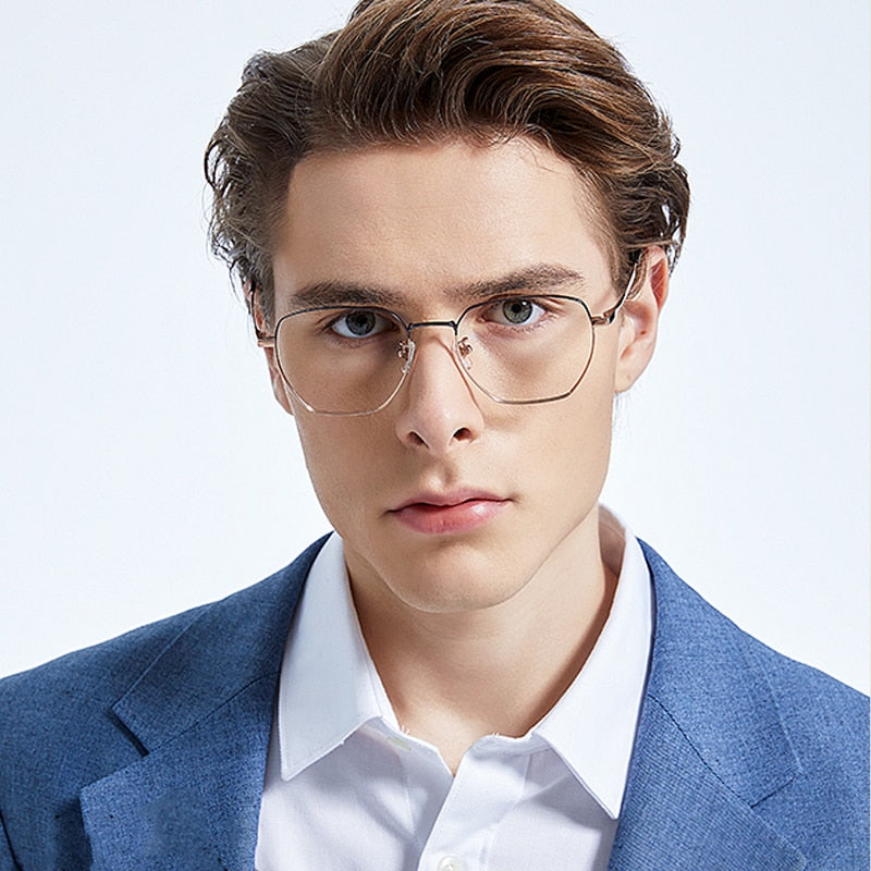 Titanium Alloy Glasses Frame Men Women Vintage Myopia Prescription Eyeglasses New Fashion Full Optical Eyewear For Male VT091 - KiwisLove