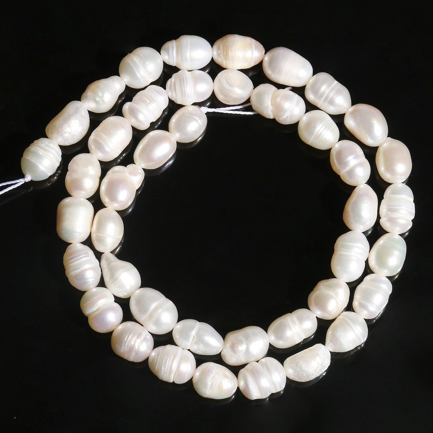 Natural Freshwater Pearls Rice Shape White Pearls Beads for Jewelry Making Handmade DIY Charm Bracelet Necklace Accessories 15" - KiwisLove