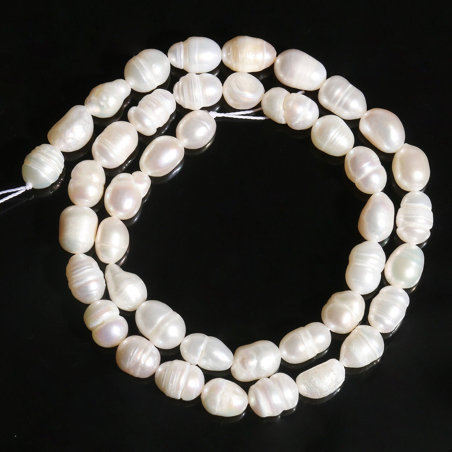 Natural Freshwater White Pearl Beads Rice Shape Punch Loose Beads for Jewelry Making Handmade DIY Charm Bracelet Necklace 15" - KiwisLove