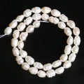 Natural Freshwater White Pearl Beads Rice Shape Punch Loose Beads for Jewelry Making Handmade DIY Charm Bracelet Necklace 15&quot; - KiwisLove