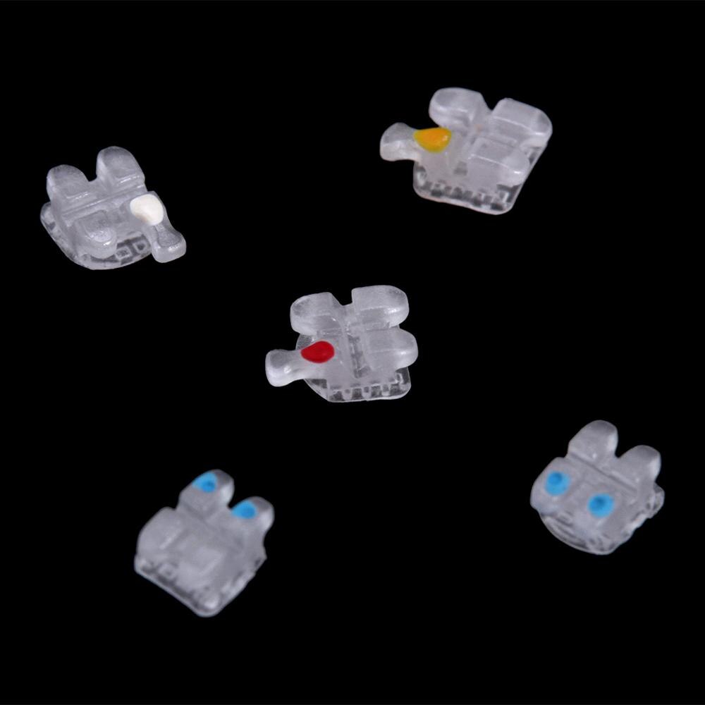 Azdent Dental Orthodontic Ceramic Brackets Self-locking 5*5,Roth / MBT Slot.022 Hooks 3-4-5 - KiwisLove