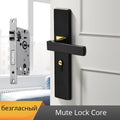 KAK American Black Mute Bedroom Door Lock with Keys Security Entrance Door Handle Lock Anti-theft Interior Door Knobs Lock - KiwisLove