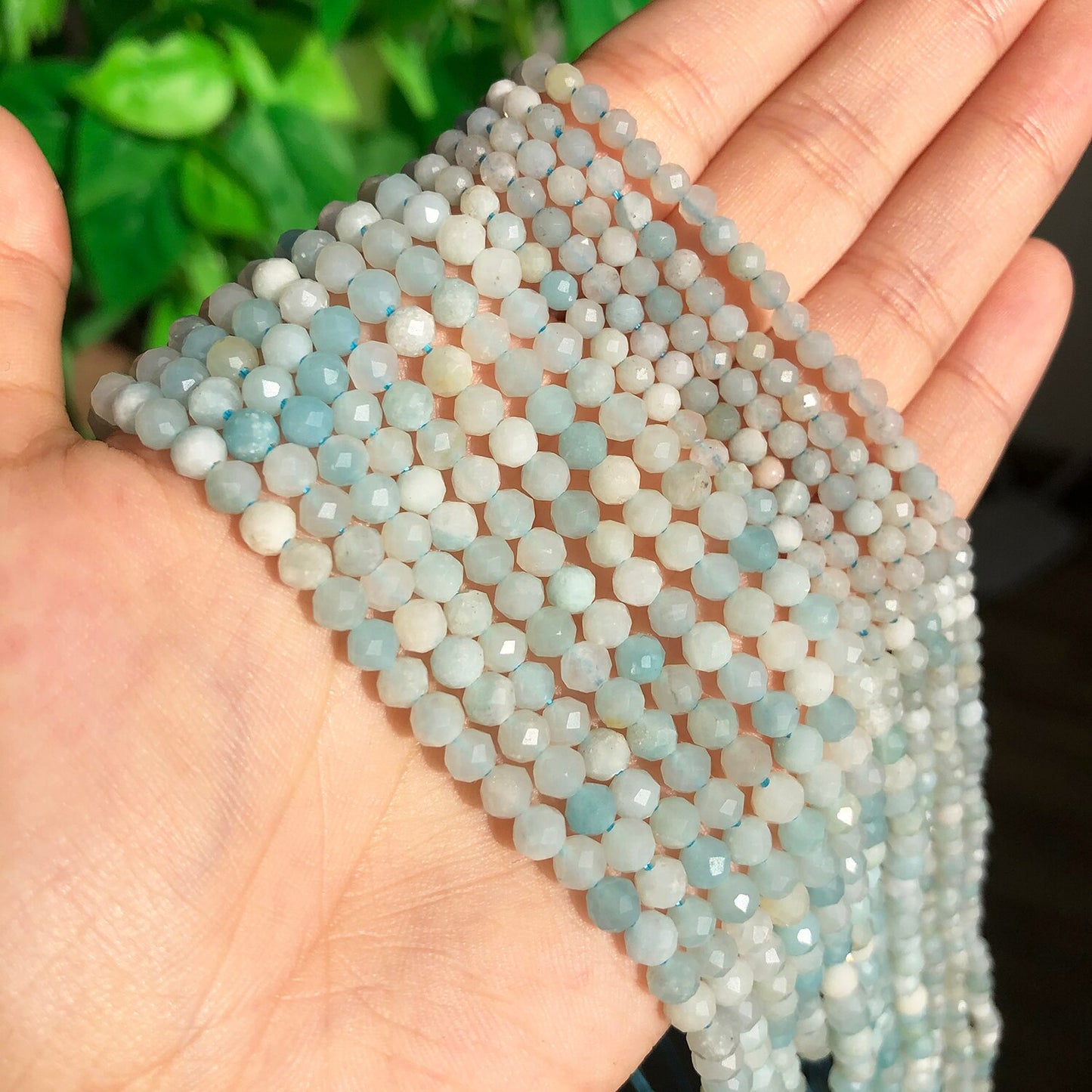 Natural Faceted Blue Amazonite Gem Stone Waist Beads for Jewelry Making DIY Bracelet Earrings Accessories 15&#39;&#39; 3 4mm Wholesale - KiwisLove