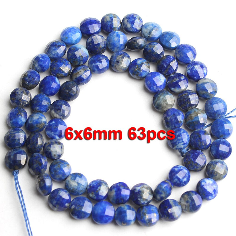 Natural Lapis Lazuli Stone Faceted Column Round Irregular Spacer Beads For Jewelry Making Diy Bracelets Necklace Accessories - KiwisLove