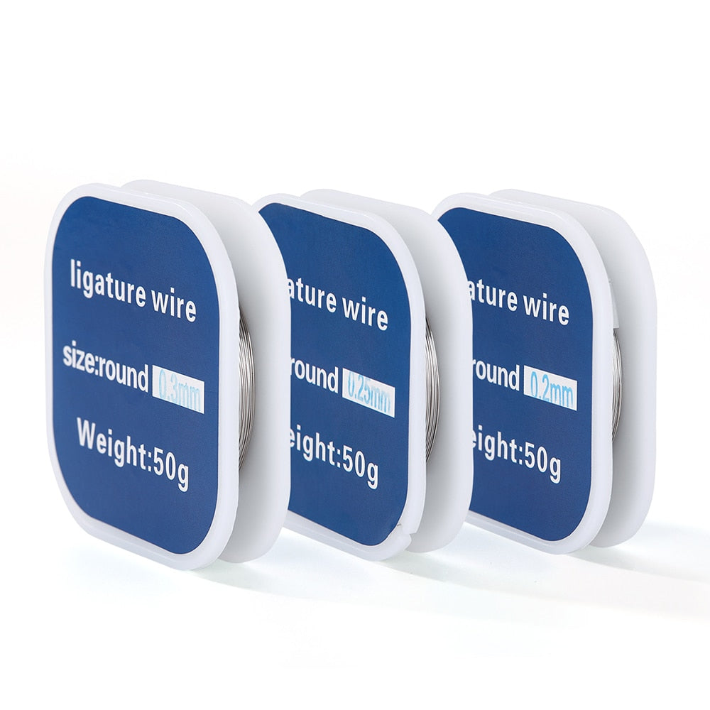 50g/Roll  Dental Orthodontic Ligature Wire Stainless Steel Round 0.2/0.25/0.3mm - KiwisLove