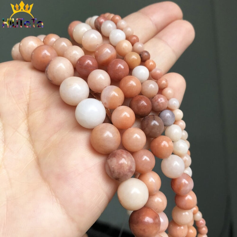 Natural Stone Pink Aventurine Beads Round Loose Spacer Beads For DIY Jewelry Making Bracelet Accessories 15&#39;&#39;Inch 4 6 8 10 12mm