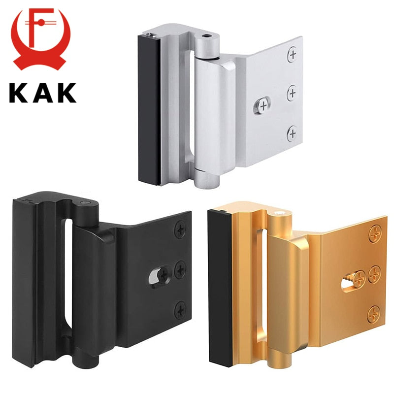 KAK Home Security Door Lock Childproof Door Reinforcement Lock with 3" Stop Withstand 800 lbs Upgrade Lock Defender Hardware - KiwisLove