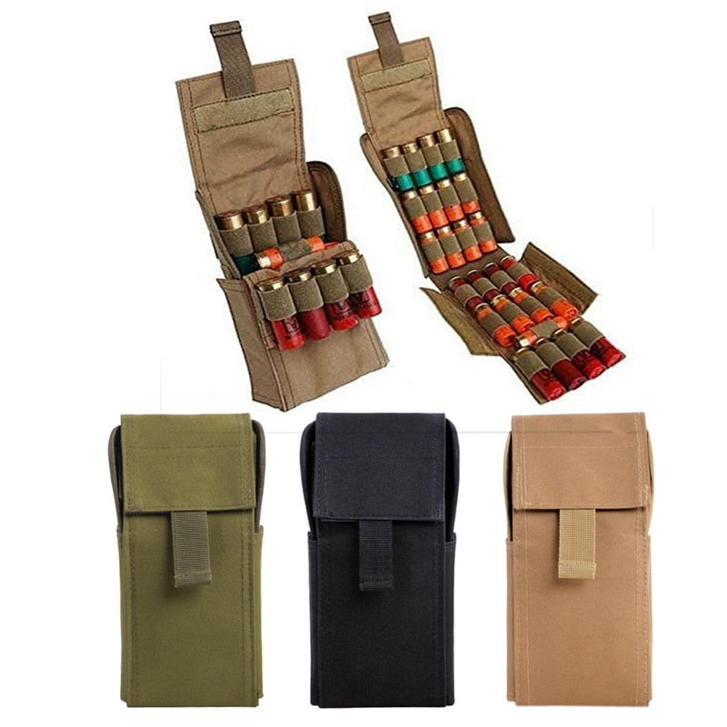 Tactical 25 Rounds Shotshell Pouch Holder Compact Foldable Shotgun Reload Ammo Mag Bag Quick Access Shotgun Shell Carrier - KiwisLove