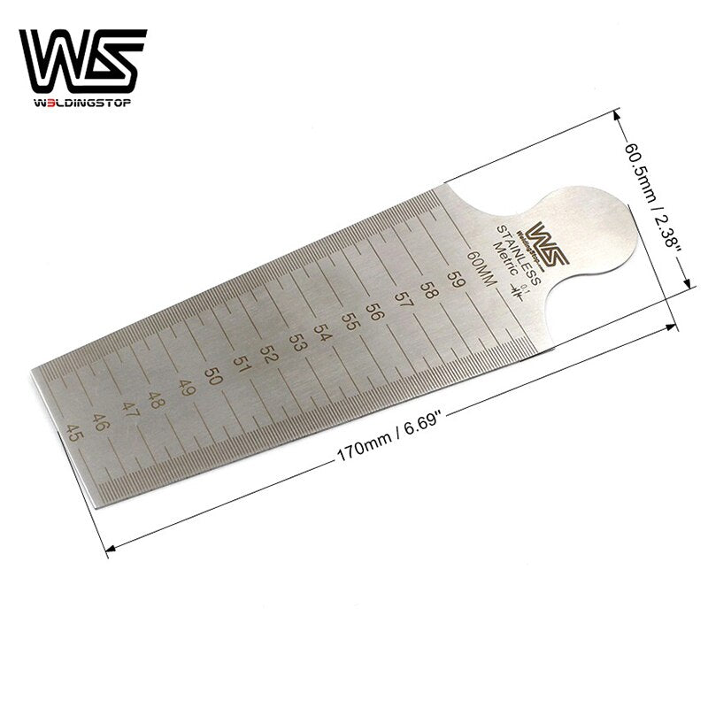 Welding Taper Gauge 45-60mm gap hole size inspection ulnar metric &amp; inch gage measuring tool - KiwisLove