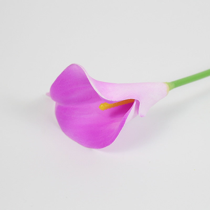 10Pcs PU Artificial Flowers Calla Lily Real Touch Bridal Bouquet High Quality Fake Flower Wedding Home Table Decoration Autumn - KiwisLove