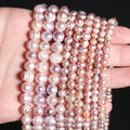 Natural Freshwater Pearl White Pink Purple Oval Punch Pearls Beads for DIY Craft Bracelet Necklace Jewelry Making 15&#39;&#39; Strand - KiwisLove