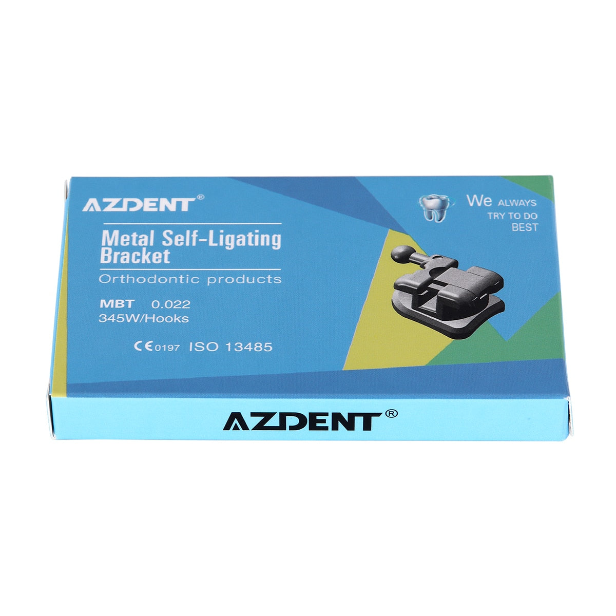 1Box AZDENT Dental Orthodontic Metal MIM Monoblock Braces Mini Roth/MBT .022 3-4-5 Hooks Passive Self-Ligating Brackets - KiwisLove