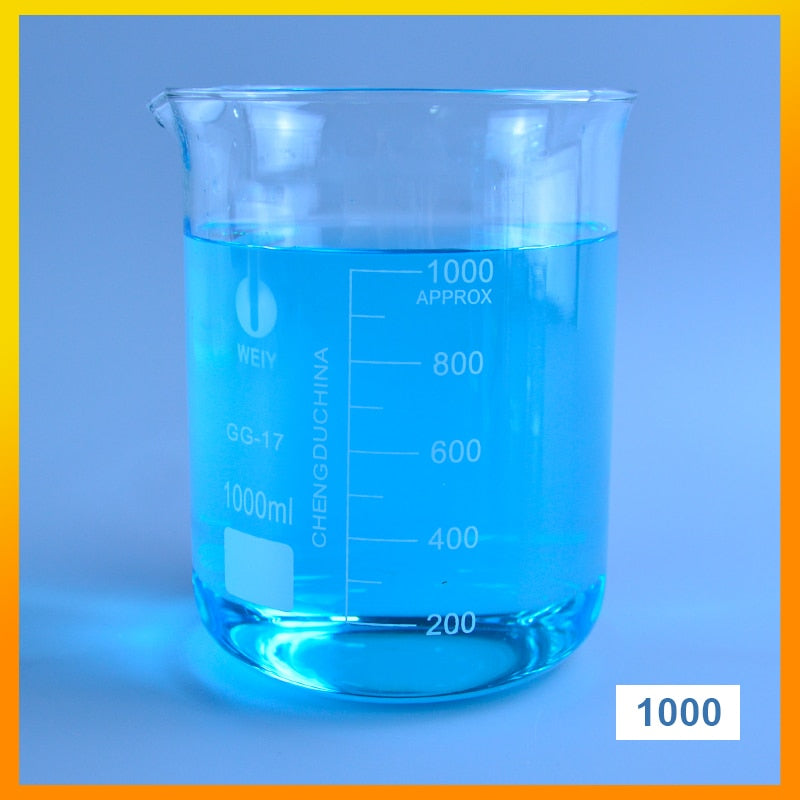 Capacity 50ml-3000ml Low Form Beaker Chemistry Laboratory Borosilicate Glass Transparent Beaker flask Thickened with spout - KiwisLove