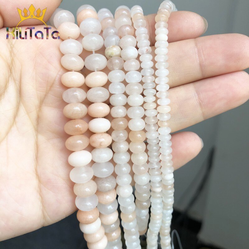 Natural Pink Aventurine Rondelle Stone Beads Round Loose Spacer Beads For Jewelry Making Bracelet Charms Accessories 15&quot; 4/6/8mm - KiwisLove
