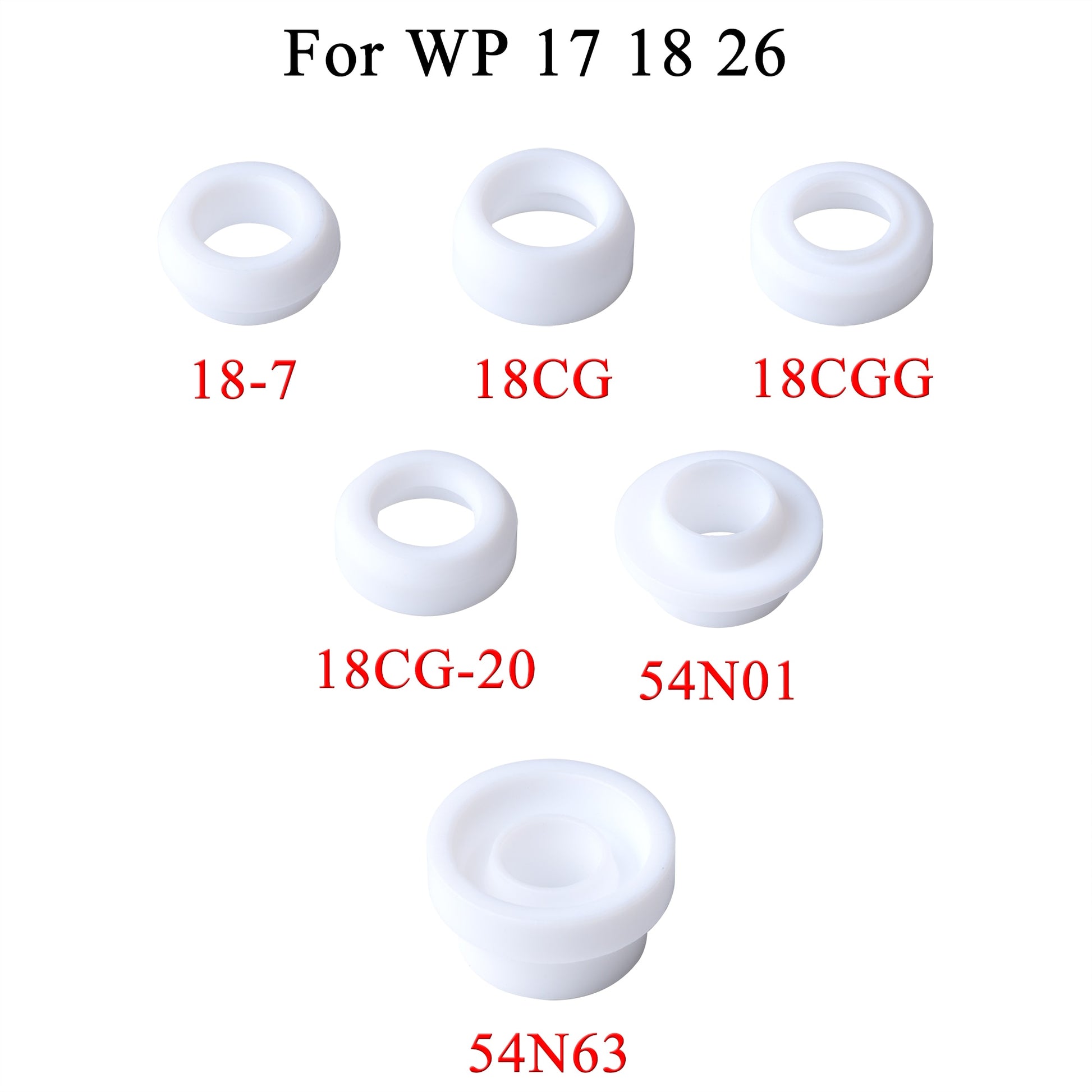 5/10PCs Insulator Cup Gasket 18-7 18CG 18CGG 18CG-20 54N01 598882 54N63 54N63-20 For TIG WP9/17/18/20/26 Welding Torch Kit - KiwisLove
