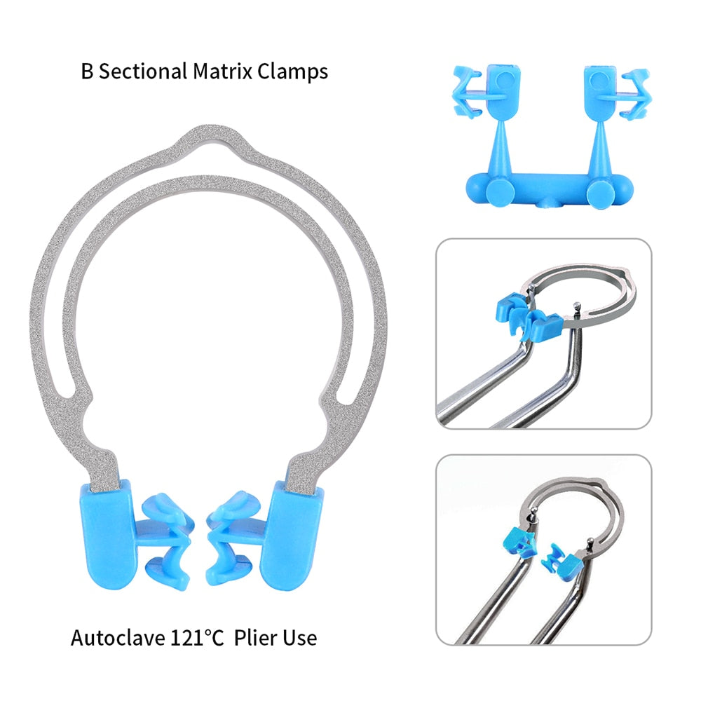 Azdent Dental Dental Matrix Sectional Contoured Matrices Clamps Wedges Metal Spring - KiwisLove