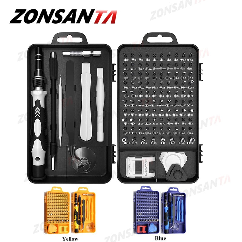 ZONSANTA 115 in 1 Precision Screwdriver Set Magnetic Screw Driver Bit Set Phillips Torx Hex Phone Repair Device Hand Tools Kit - KiwisLove