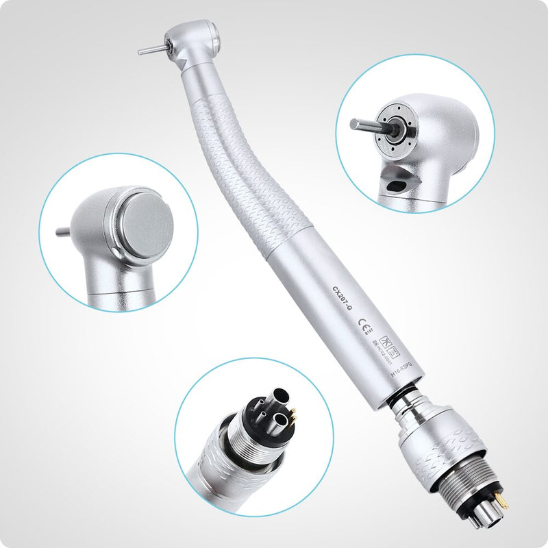 Dental LED Fiber Optic High Speed Push Button Handpiece 3 Way Spray 3 Air 6 hole Led Fiber Coupler - KiwisLove