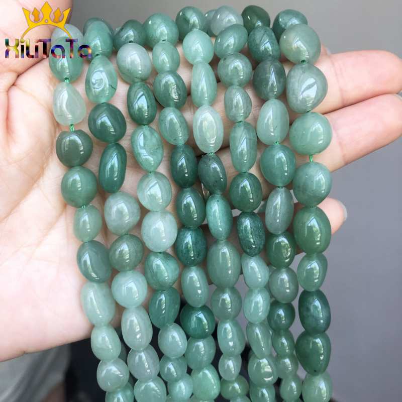 8-10mm Irregular Natural Green Aventurine Stone Beads Round Loose Beads For Jewelry Making DIY Earrings Bracelet Charm 15&#39;&#39; - KiwisLove