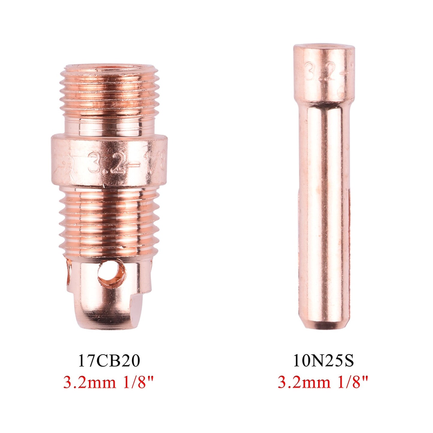 1.0/1.6/2.4/3.2mm TIG Collet And Collet Body 10N22S 10N23S 10N24S 10N25S 17CB20  TIG WP17 18 26 Torch - KiwisLove