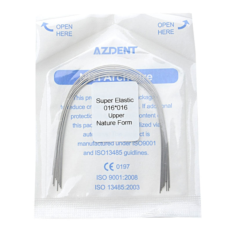 Azdent Dental Super Elastic Niti Arch Wires Rectangular Natural Form Permanent Midline Mark Orthodontic Archwire 10pcs/Pack - KiwisLove