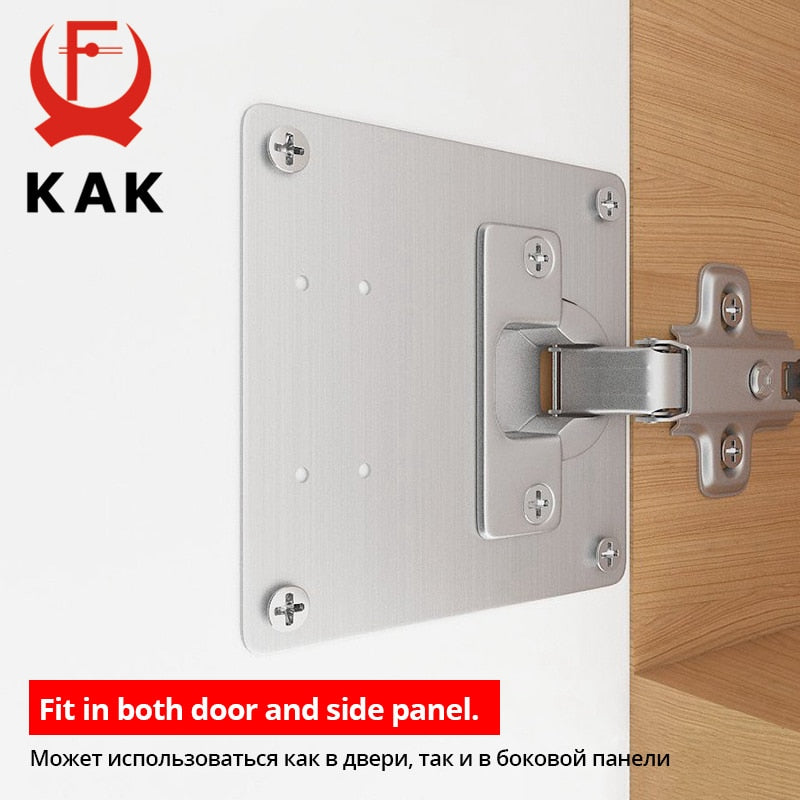 KAK Stainless Steel Cabinet Hinge Repair Plate 1-8 Pack Door Hinge Mounted Plate with Screws Furniture Hardware Accessories - KiwisLove