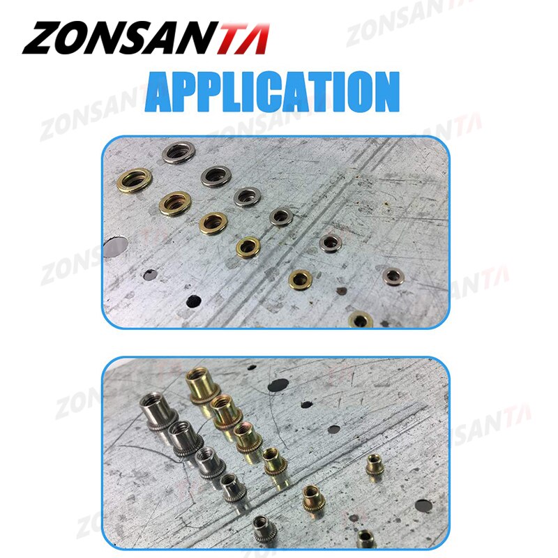 ZONSANTA120pcs set Mixed 304 stainless steel Rivet Nut M3 M4 M5 M6 M8 M10 Nut Carbon Steel Flat Head Threaded Insert Nut Kit - KiwisLove