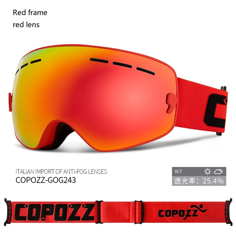 COPOZZ Kids Ski Goggles Small Size for Children Double UV400 anti-fog mask glasses skiing Girls Boys Snowboard goggles GOG-243 - KiwisLove