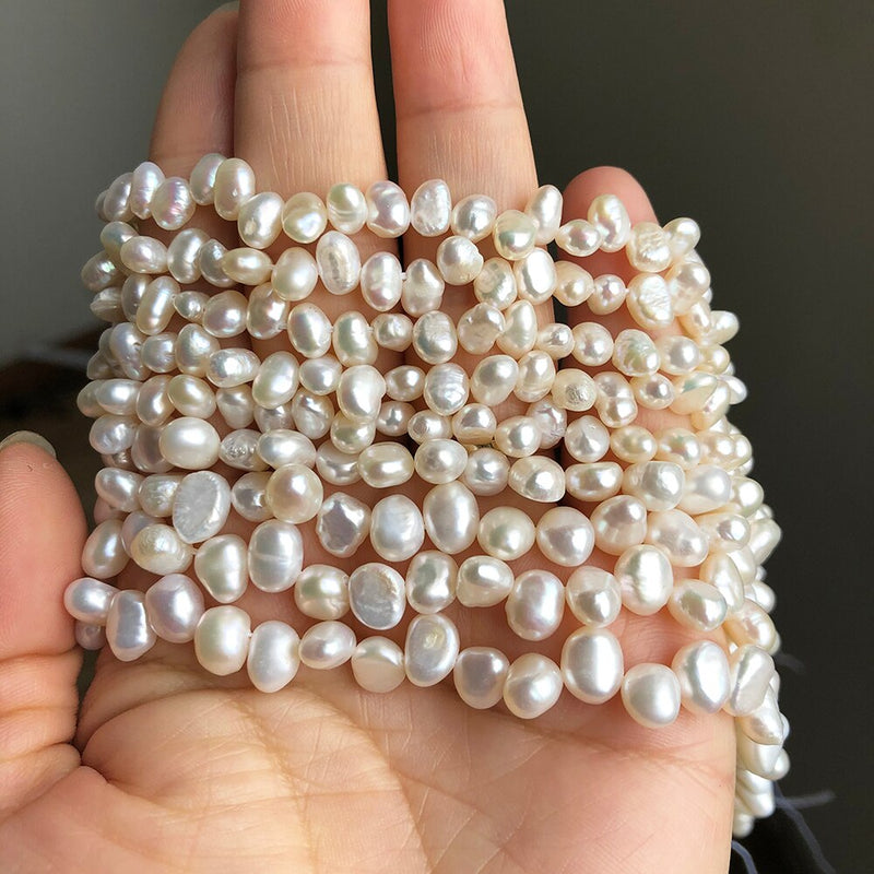 Natural Irregular White Freshwater Pearl Loose Spacer Pearls Beads For DIY Women Handmade Bracelet Charms Accessories 15&#39;&#39;inches