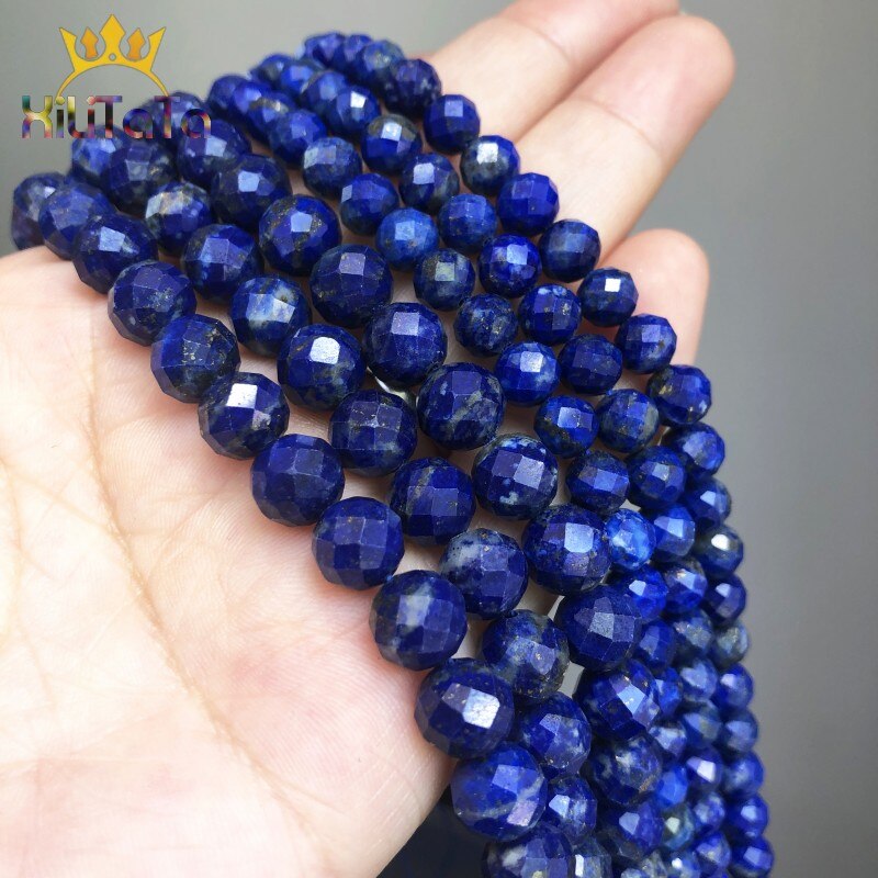 Natural Faceted Stone Beads Lapis lazuli Loose Spacer Beads For Jewelry Making DIY Bracelet Earrings Accessories 6mm/8mm 7.5&#39;&#39; - KiwisLove