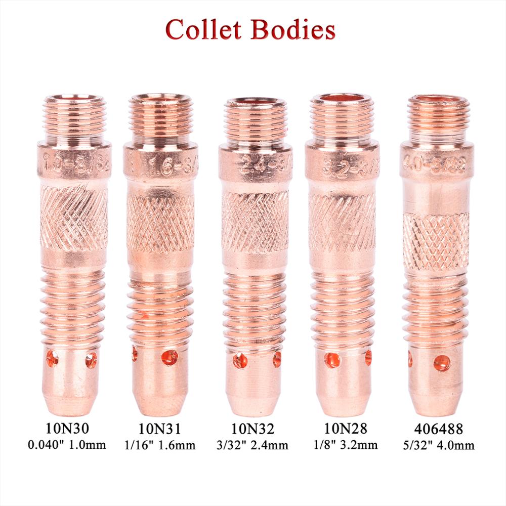 24Pcs TIG Welding Torch Inside Outside Angle Gas Lens For WP17 WP18 WP26 TIG Back Cap Collet Bodies Spares Kit Accessories - KiwisLove