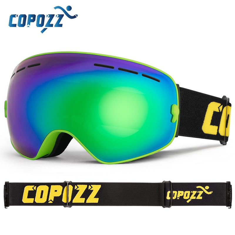 COPOZZ Brand Professional Ski Goggles Double Layers Lens Anti-fog UV400 Big Ski Glasses Skiing Snowboard Men Women Snow Goggles - KiwisLove