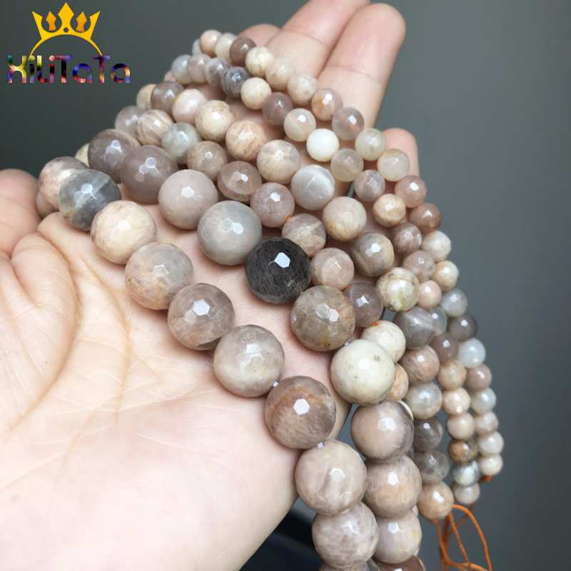 Natural Sunstone Beads Faceted Loose Spacer Beads For Jewelry Making DIY Bracelet Accessories 15&#39;&#39; Strands Pick Size 6/8/10/12mm - KiwisLove