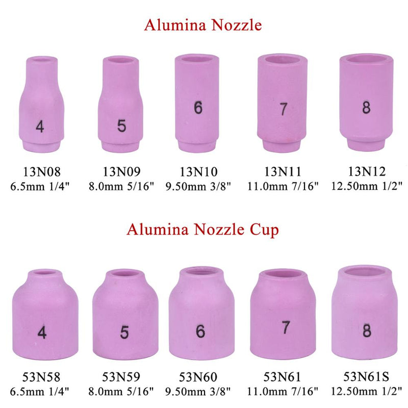 49Pcs TIG Welding Torch Stubby Gas Lens For WP17 WP18 WP26 TIG 10 High Temperature Glass Cup Kit Durable Practical Accessories - KiwisLove
